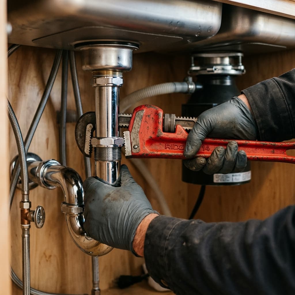 Pipe Wrench Tightening Plumbing Details